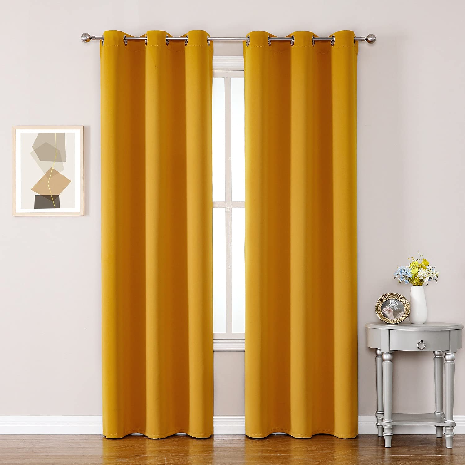 Thermal Insulated Grommet Blackout Curtain Pair