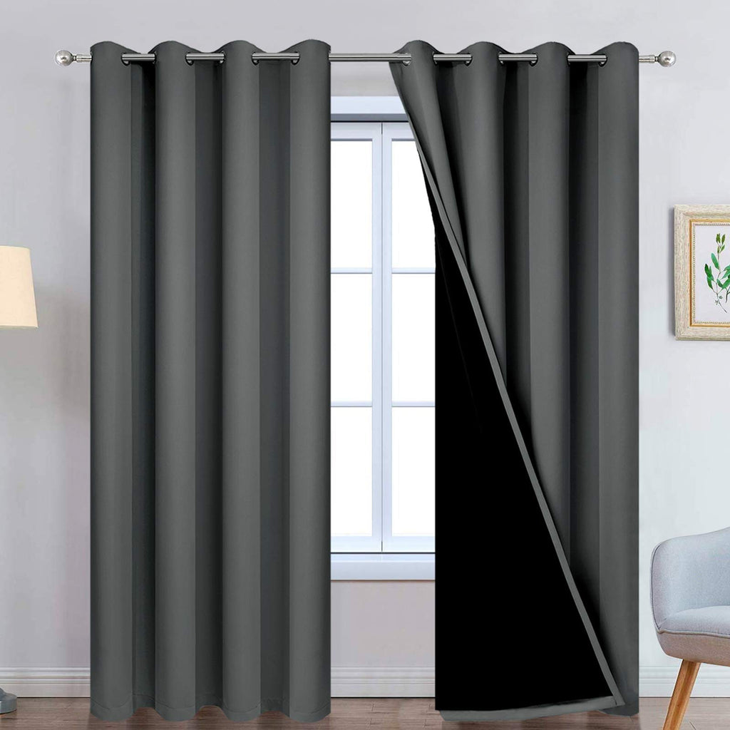 Double-Layer Thermal Blackout Curtain Panels, Pair