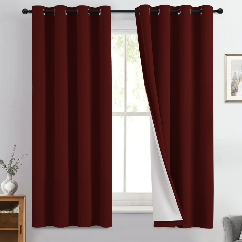 Double-Layer Thermal Blackout Curtain Panels, Pair