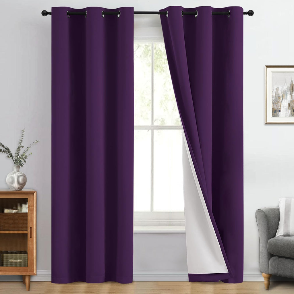 Double-Layer Thermal Blackout Curtain Panels, Pair