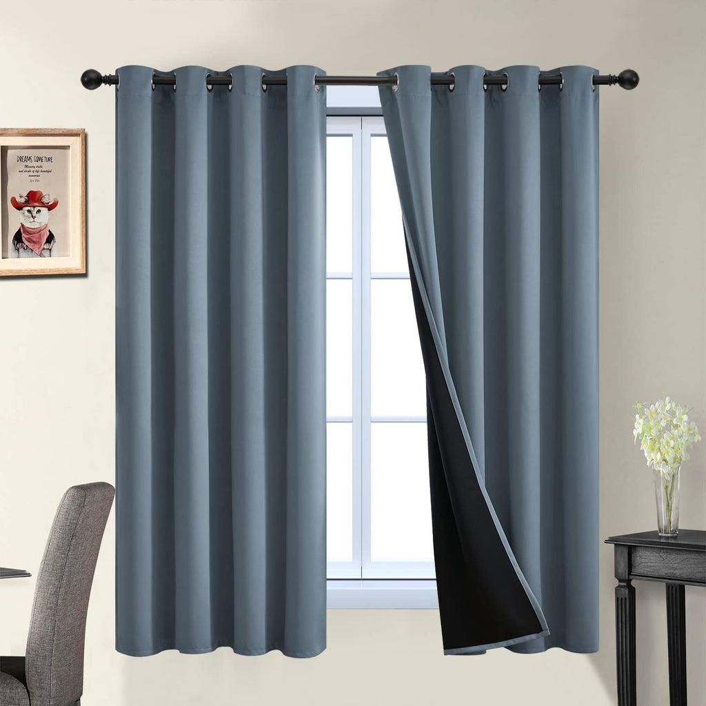 Double-Layer Thermal Blackout Curtain Panels, Pair