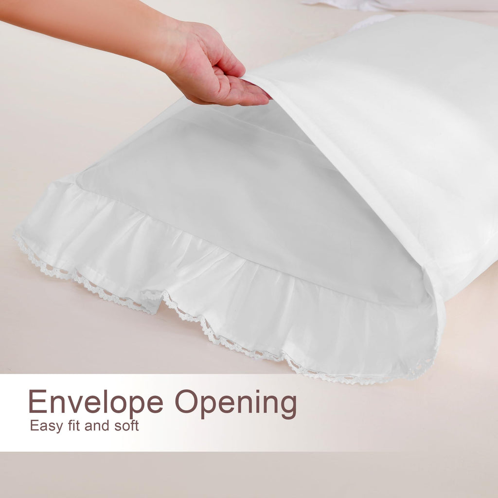 Coordinated Bed Skirt and Throw Pillow Sham Set