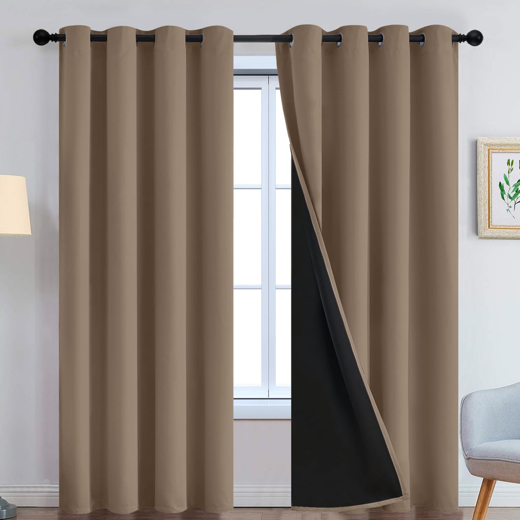 Double-Layer Thermal Blackout Curtain Panels, Pair