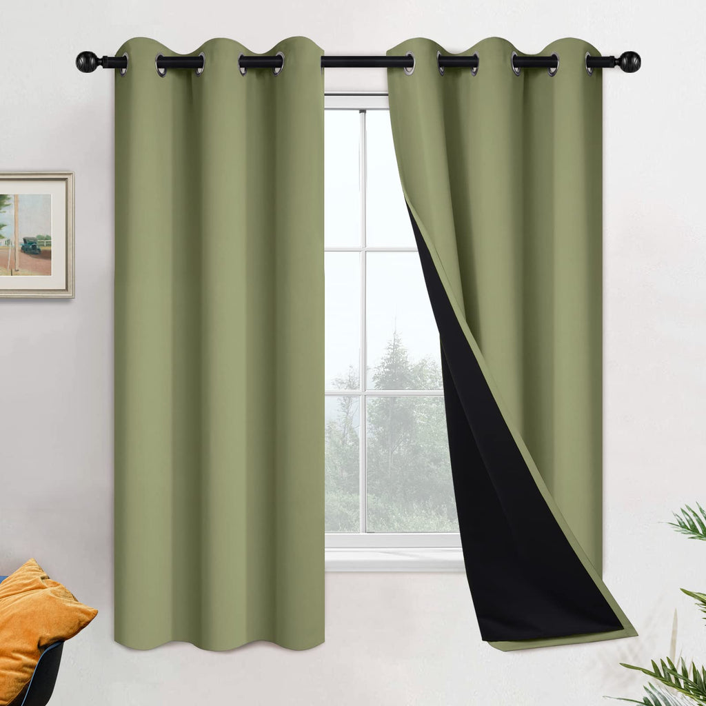 Double-Layer Thermal Blackout Curtain Panels, Pair