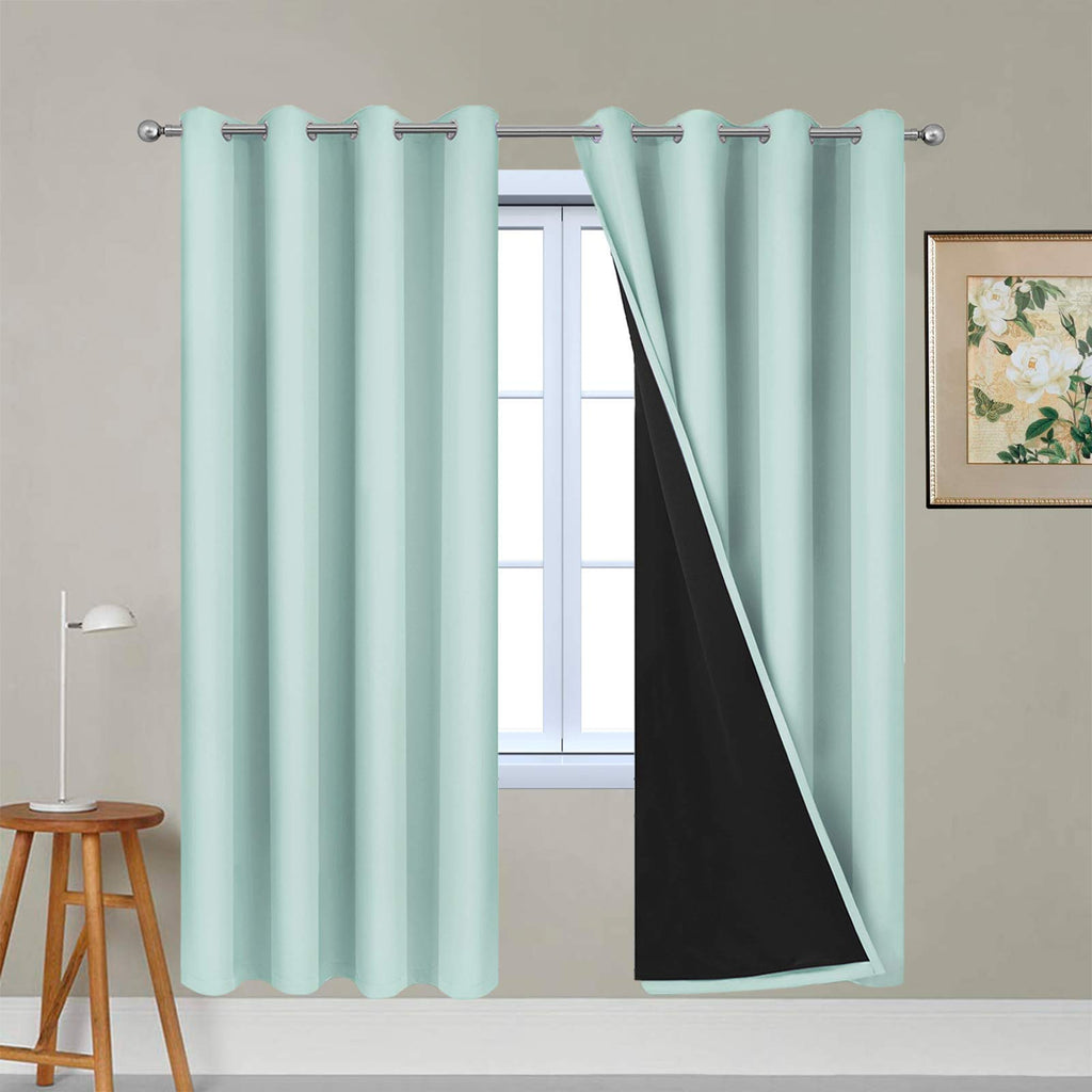 Double-Layer Thermal Blackout Curtain Panels, Pair