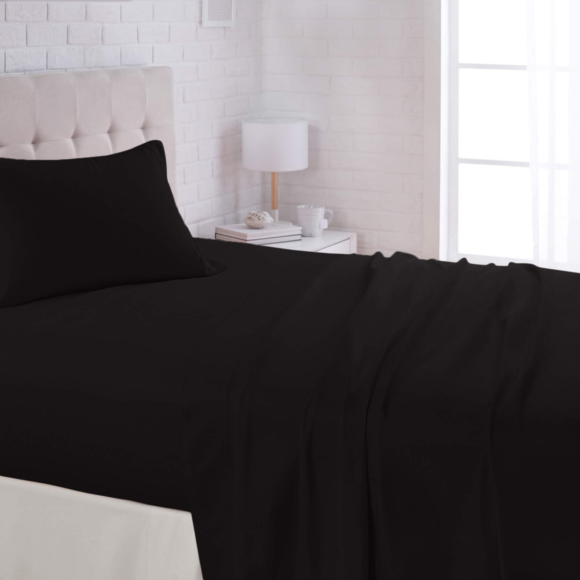 Soft Microfiber Deep-Pocket Bed Sheet Set, 4 Pieces