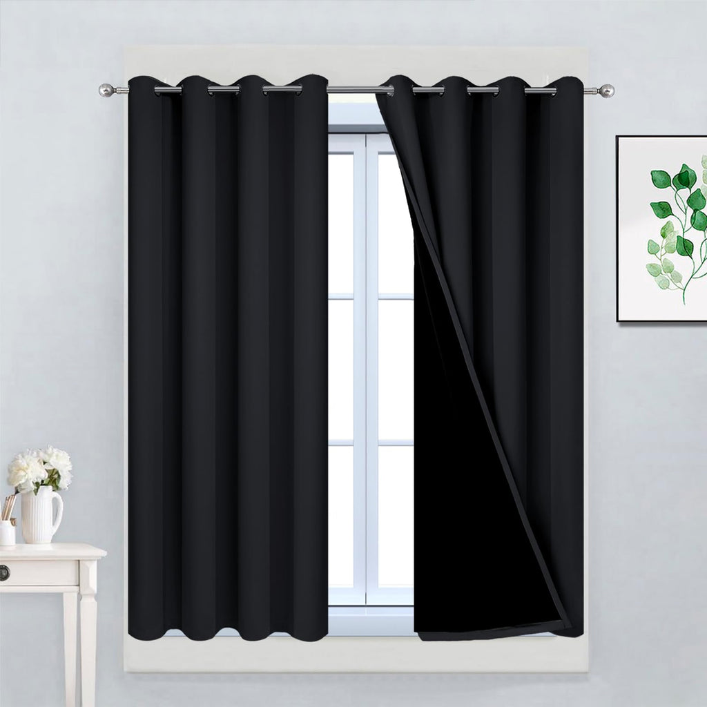Double-Layer Thermal Blackout Curtain Panels, Pair