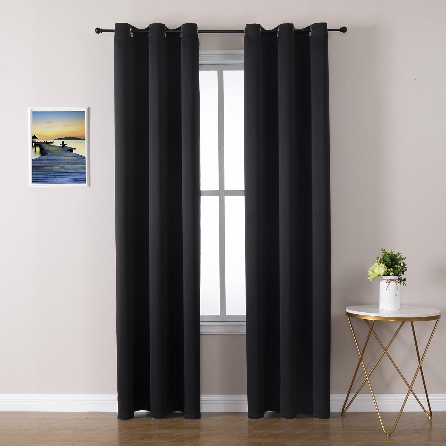 Thermal Insulated Grommet Blackout Curtain Pair