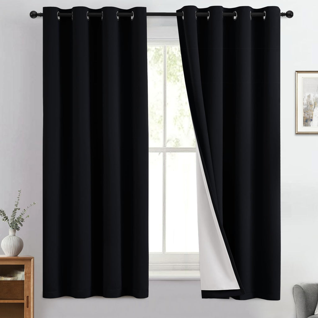 Double-Layer Thermal Blackout Curtain Panels, Pair