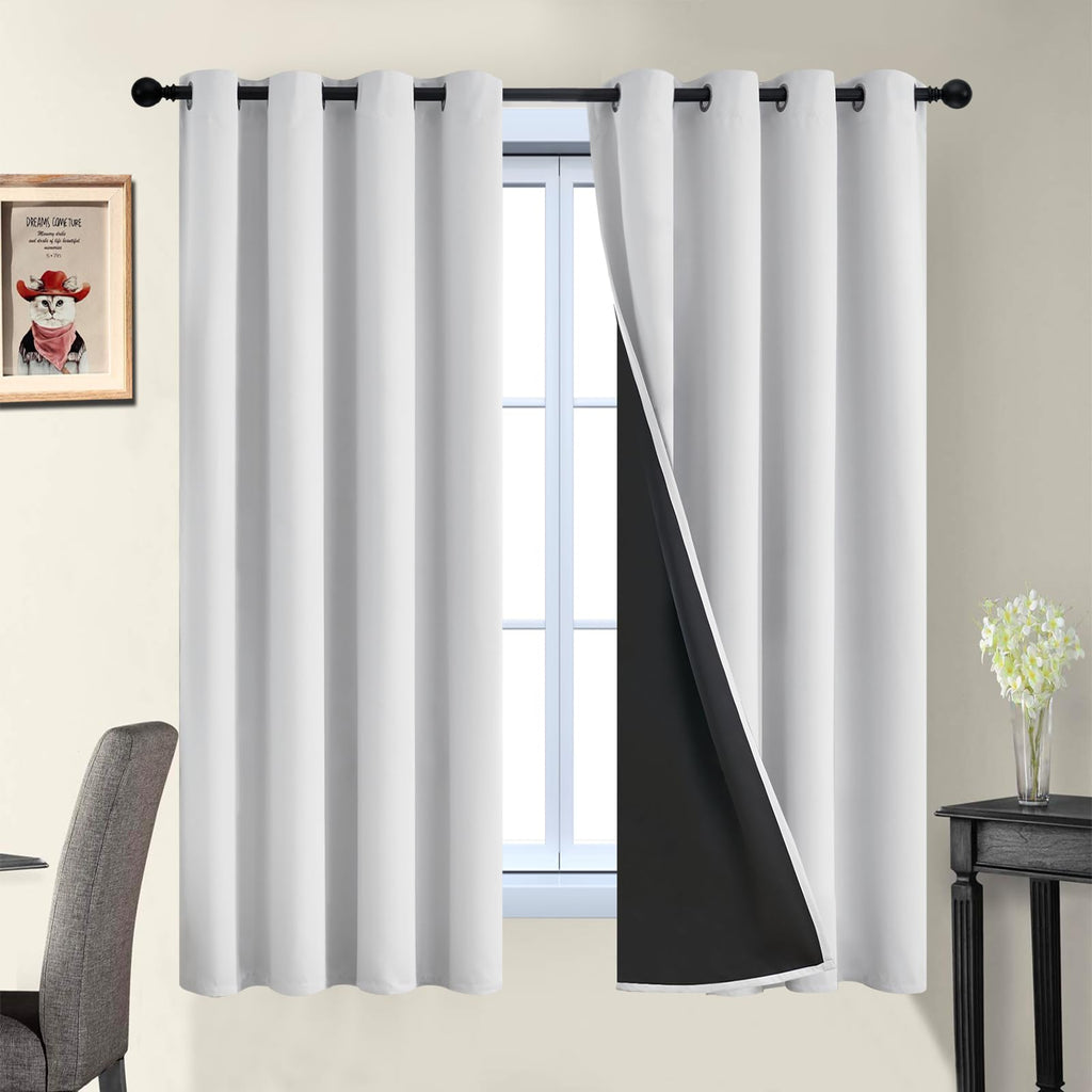 Double-Layer Thermal Blackout Curtain Panels, Pair