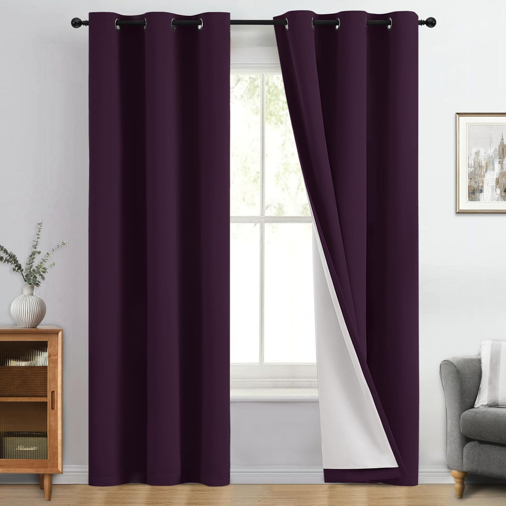 Double-Layer Thermal Blackout Curtain Panels, Pair