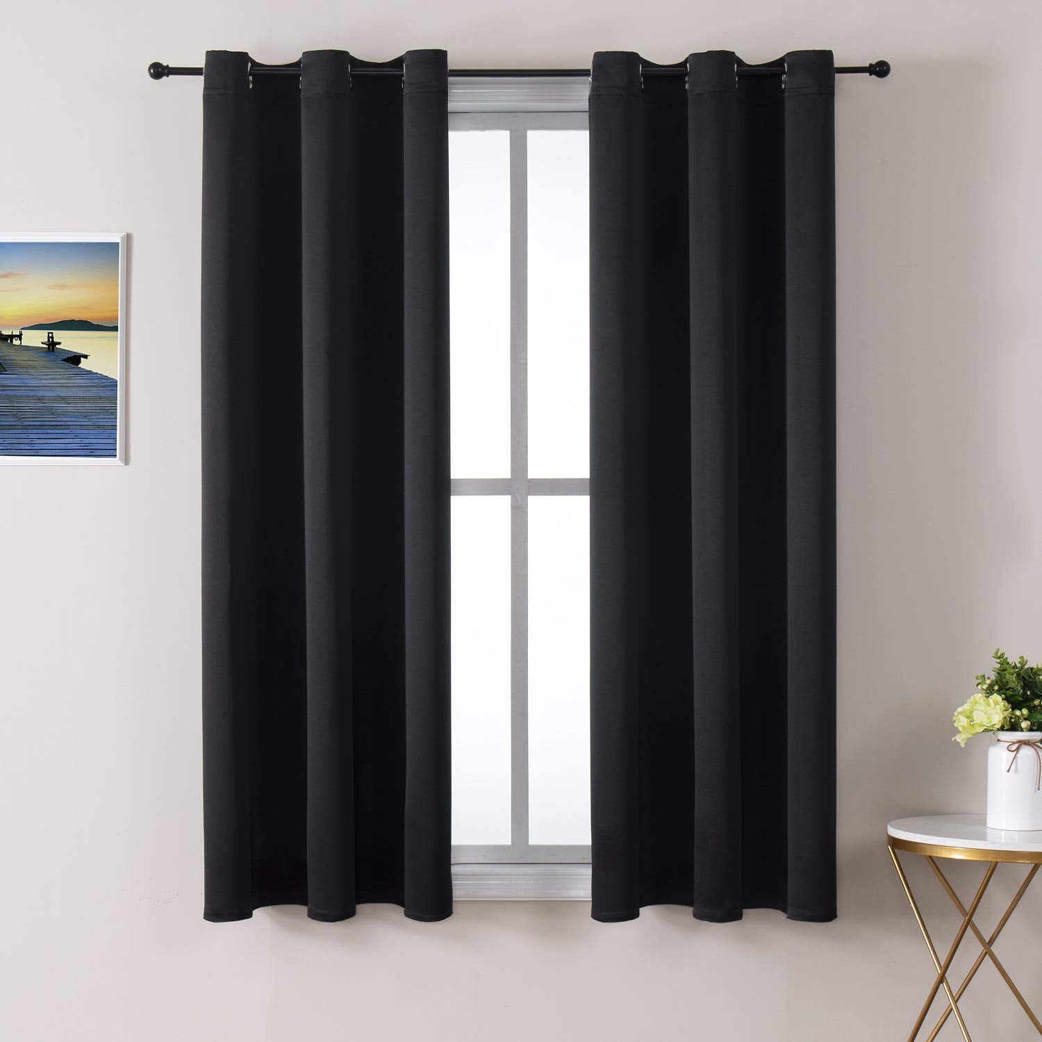 Thermal Insulated Grommet Blackout Curtain Pair