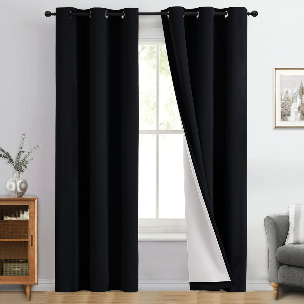 Double-Layer Thermal Blackout Curtain Panels, Pair