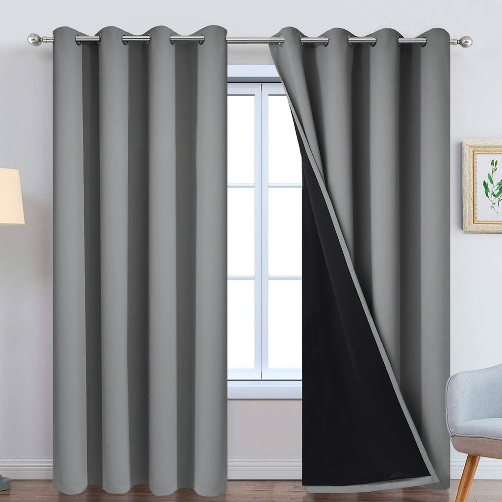 Double-Layer Thermal Blackout Curtain Panels, Pair