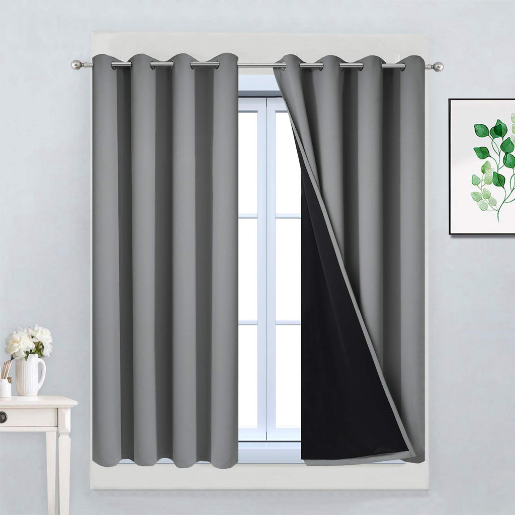 Double-Layer Thermal Blackout Curtain Panels, Pair