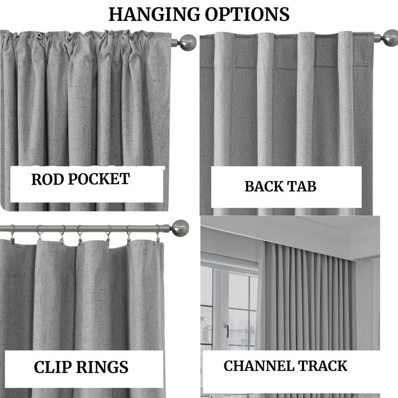 Extra-Wide Faux Linen Blackout Curtains, 100-Inch