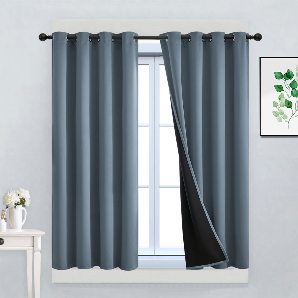 Double-Layer Thermal Blackout Curtain Panels, Pair