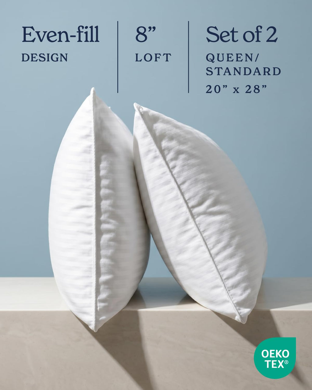 Hotel-Style Cooling Bed Pillows for Sleeping, Set of Two