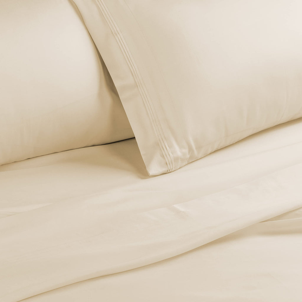 BLUENILEMILLS BNM Luxury Egyptian Cotton Bedsheet Set, 1500 Thread Count Bedding, Ultra Soft, Premium Quality, Wrinkle Free, Includes 1 Fitted Sheet, 2 Pillowcases, 1 Flat Sheet, Full, Ivory