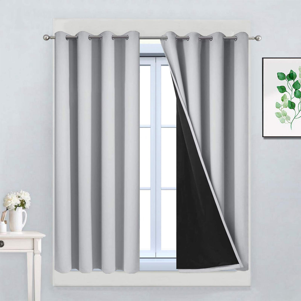 Double-Layer Thermal Blackout Curtain Panels, Pair