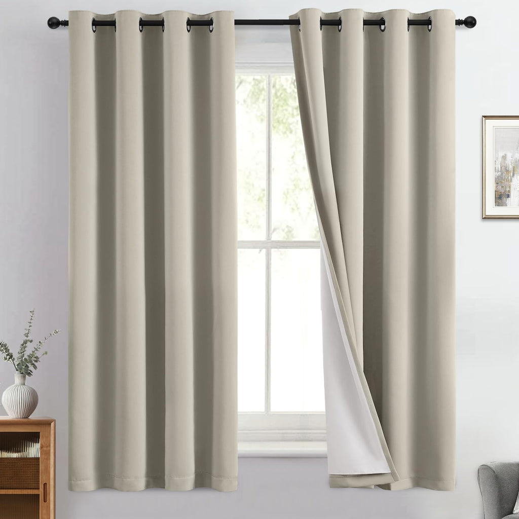 Double-Layer Thermal Blackout Curtain Panels, Pair