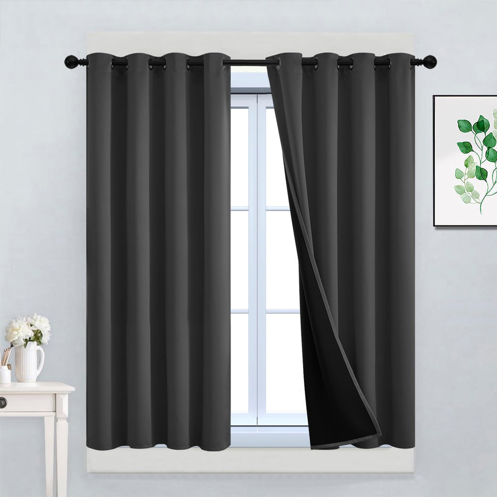 Double-Layer Thermal Blackout Curtain Panels, Pair