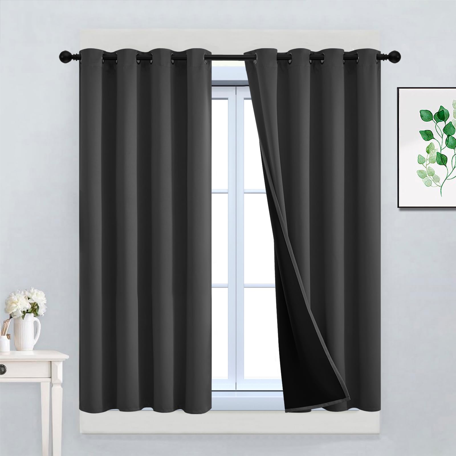 Double-Layer Thermal Blackout Curtain Panels, Pair