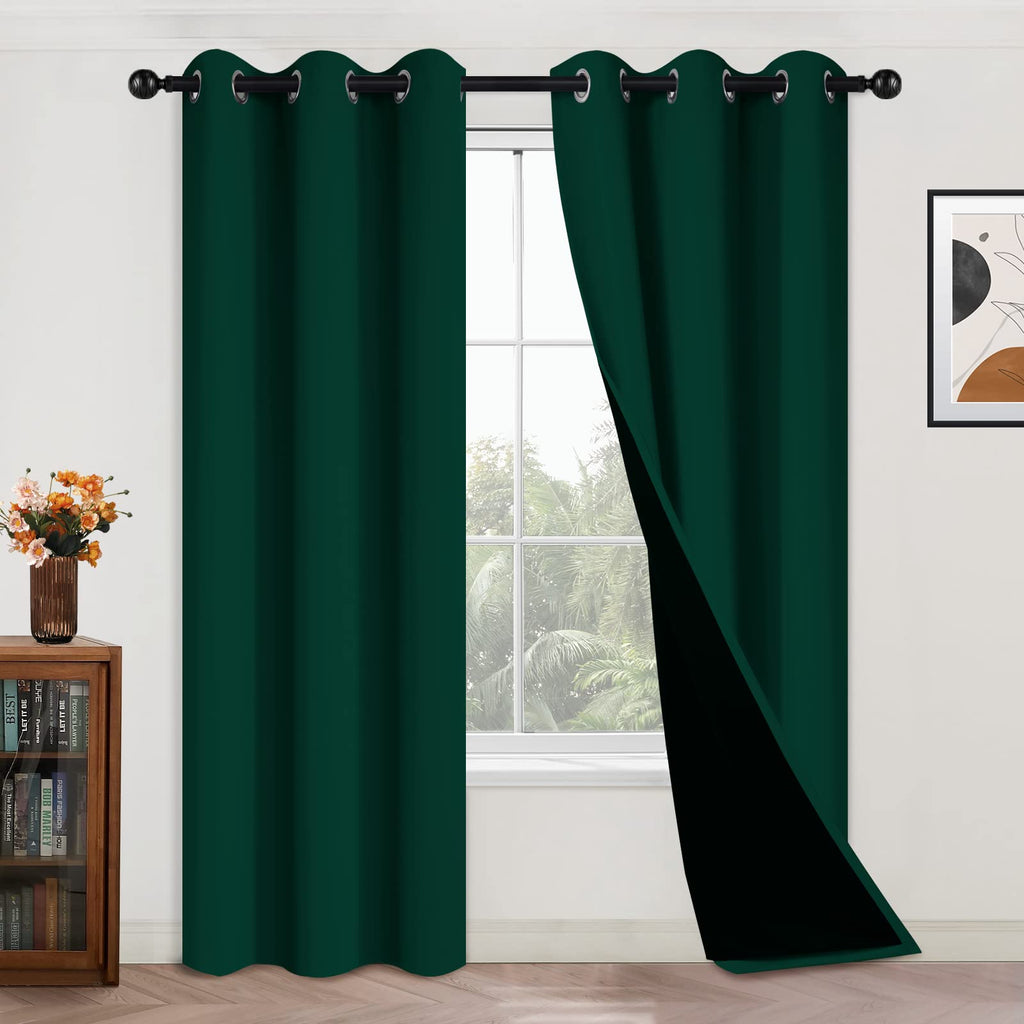 Double-Layer Thermal Blackout Curtain Panels, Pair