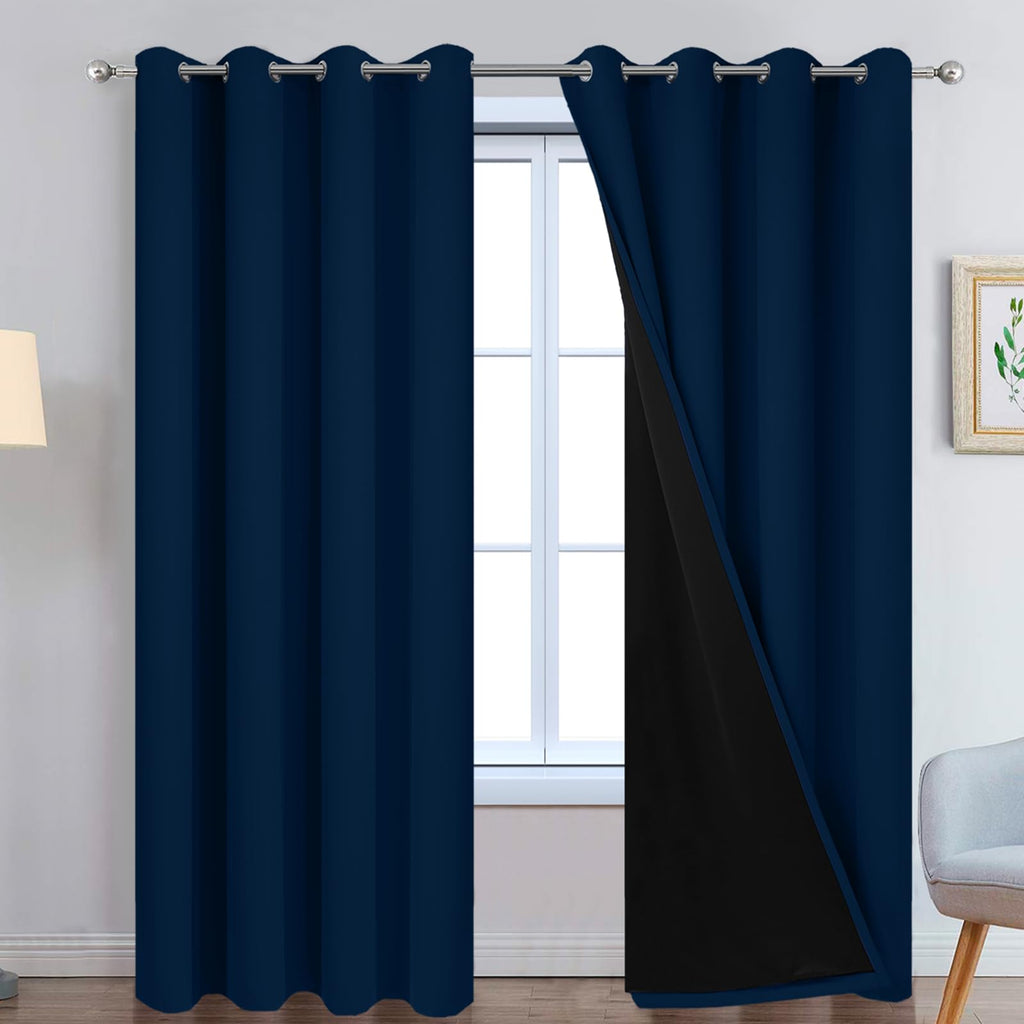 Double-Layer Thermal Blackout Curtain Panels, Pair