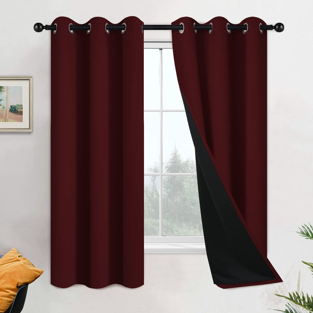Double-Layer Thermal Blackout Curtain Panels, Pair