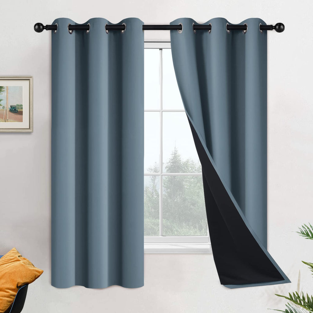 Double-Layer Thermal Blackout Curtain Panels, Pair