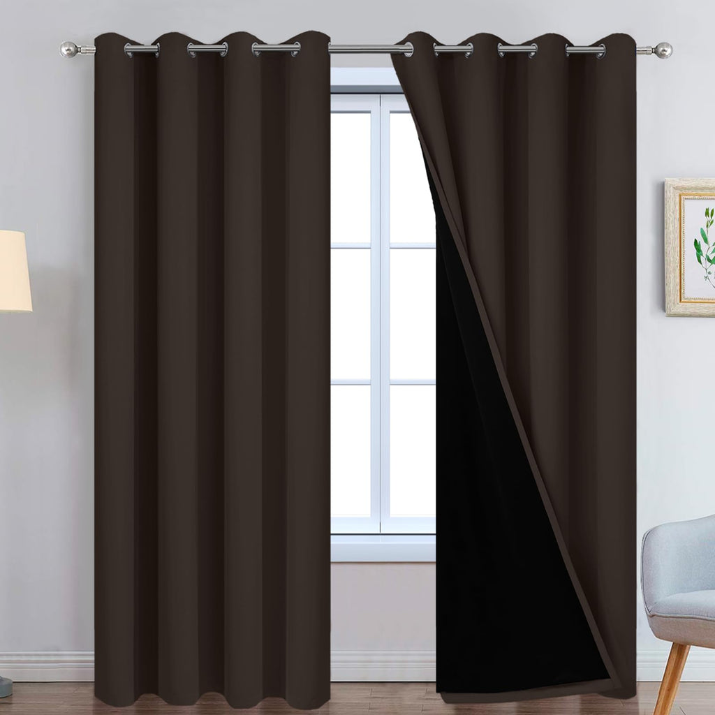 Double-Layer Thermal Blackout Curtain Panels, Pair