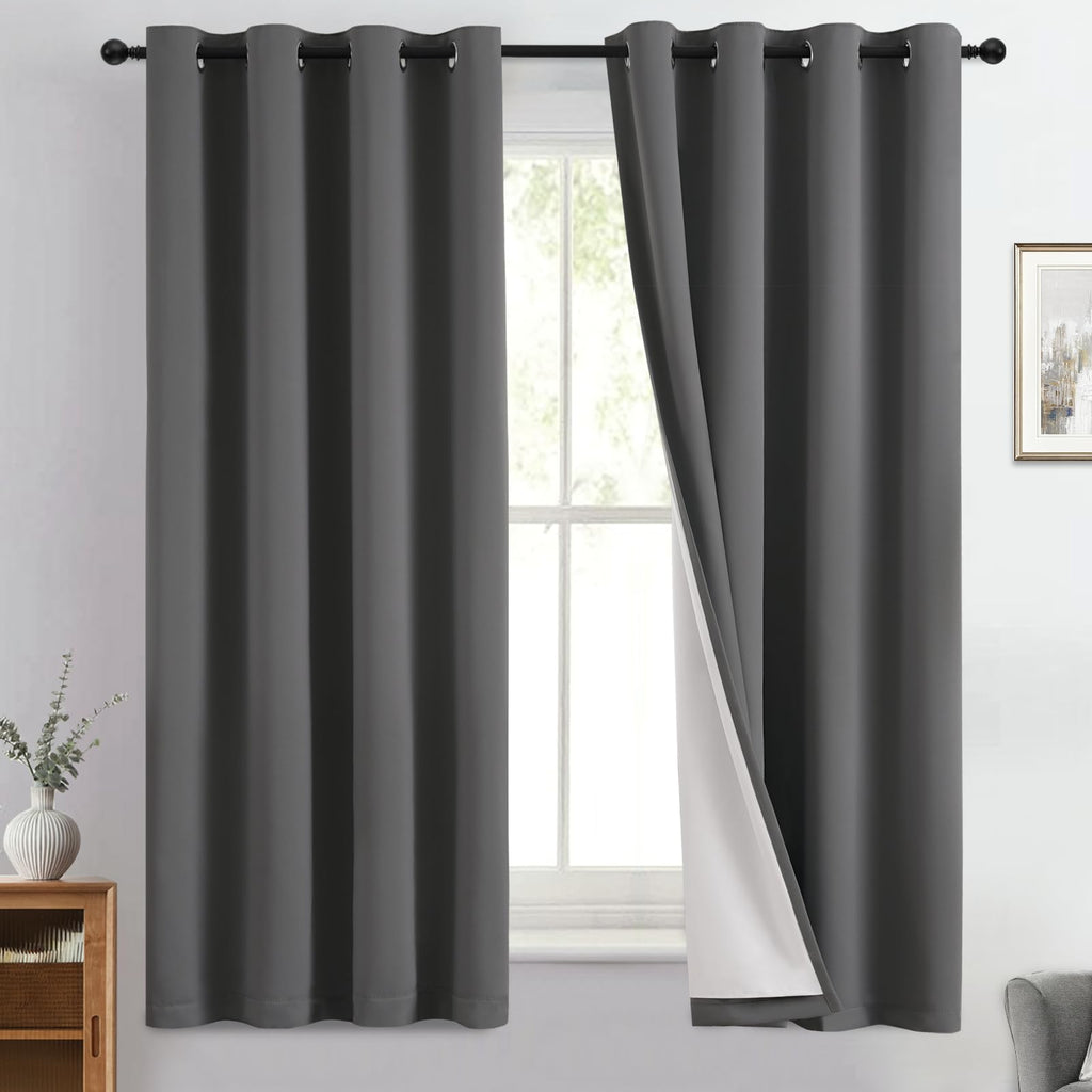 Double-Layer Thermal Blackout Curtain Panels, Pair