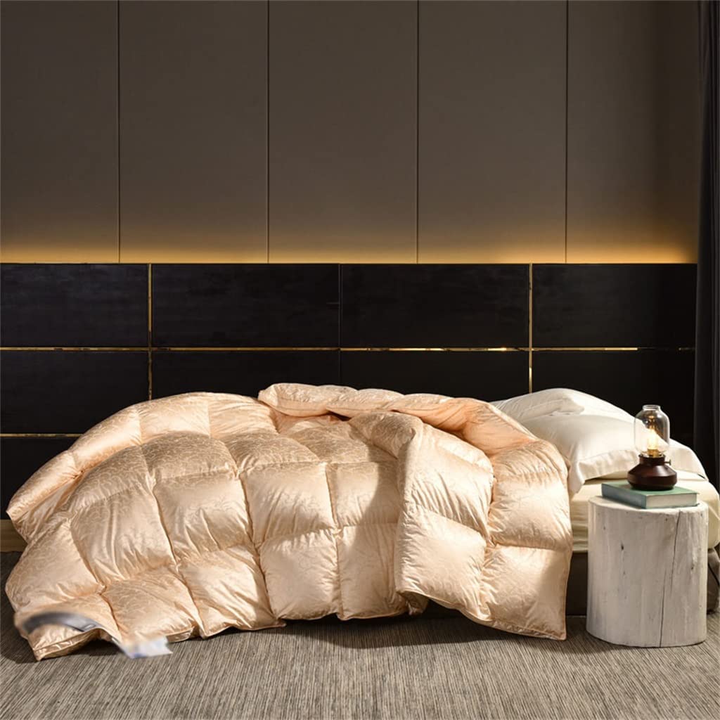 UOHLCX HBJWOV White Duck Down Quilt Down Fluffy Cozy Four Seasons Duvet Brocade Warm Queen King Quilted Comforters