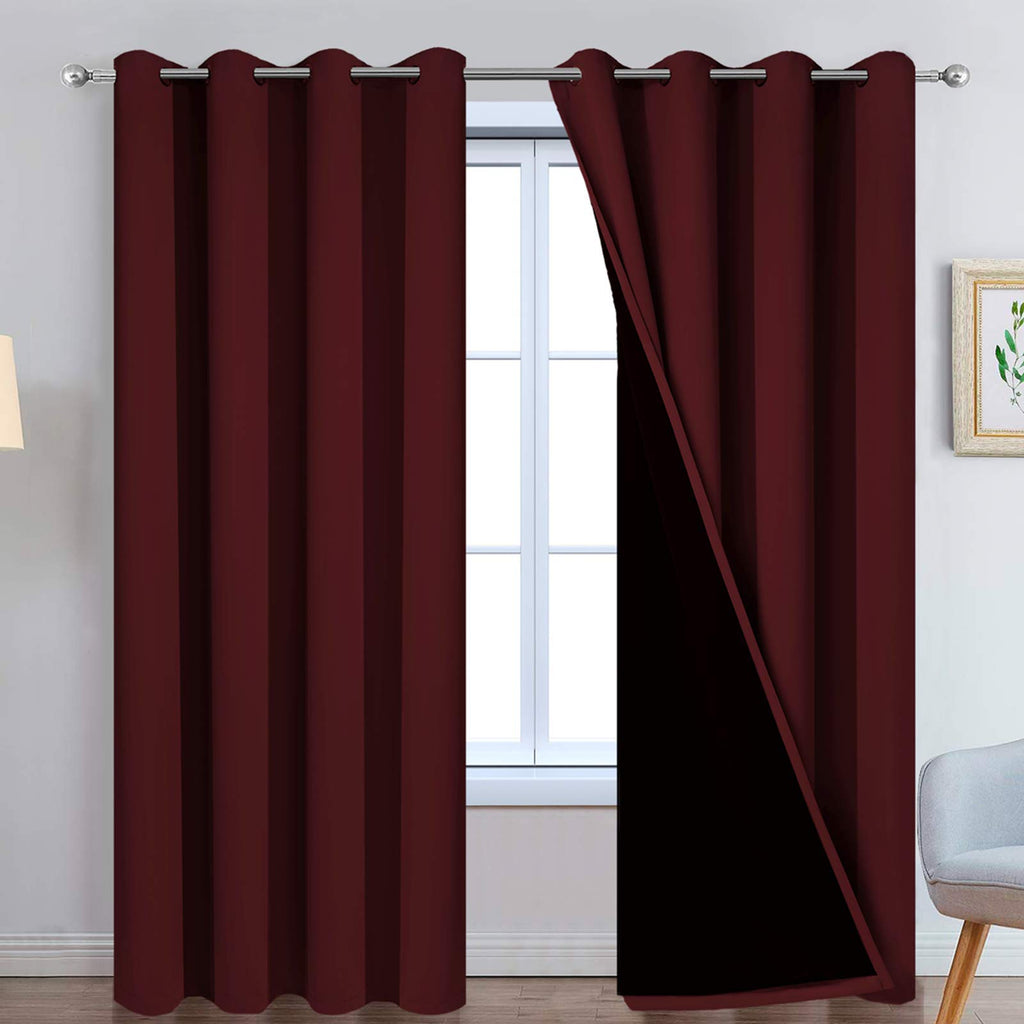 Double-Layer Thermal Blackout Curtain Panels, Pair
