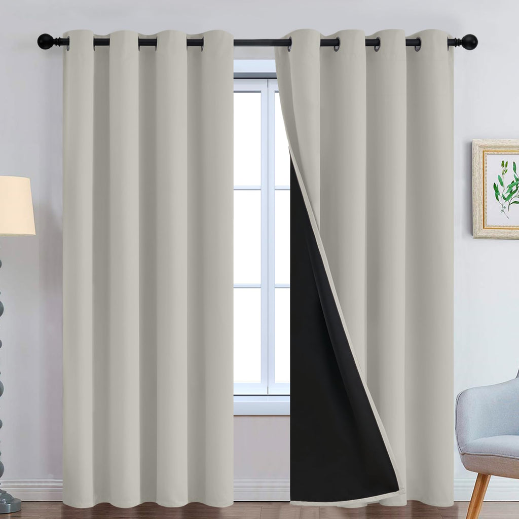 Double-Layer Thermal Blackout Curtain Panels, Pair