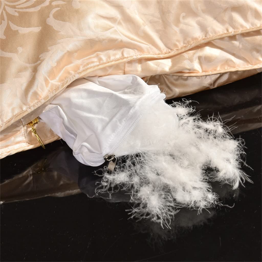 UOHLCX HBJWOV White Duck Down Quilt Down Fluffy Cozy Four Seasons Duvet Brocade Warm Queen King Quilted Comforters