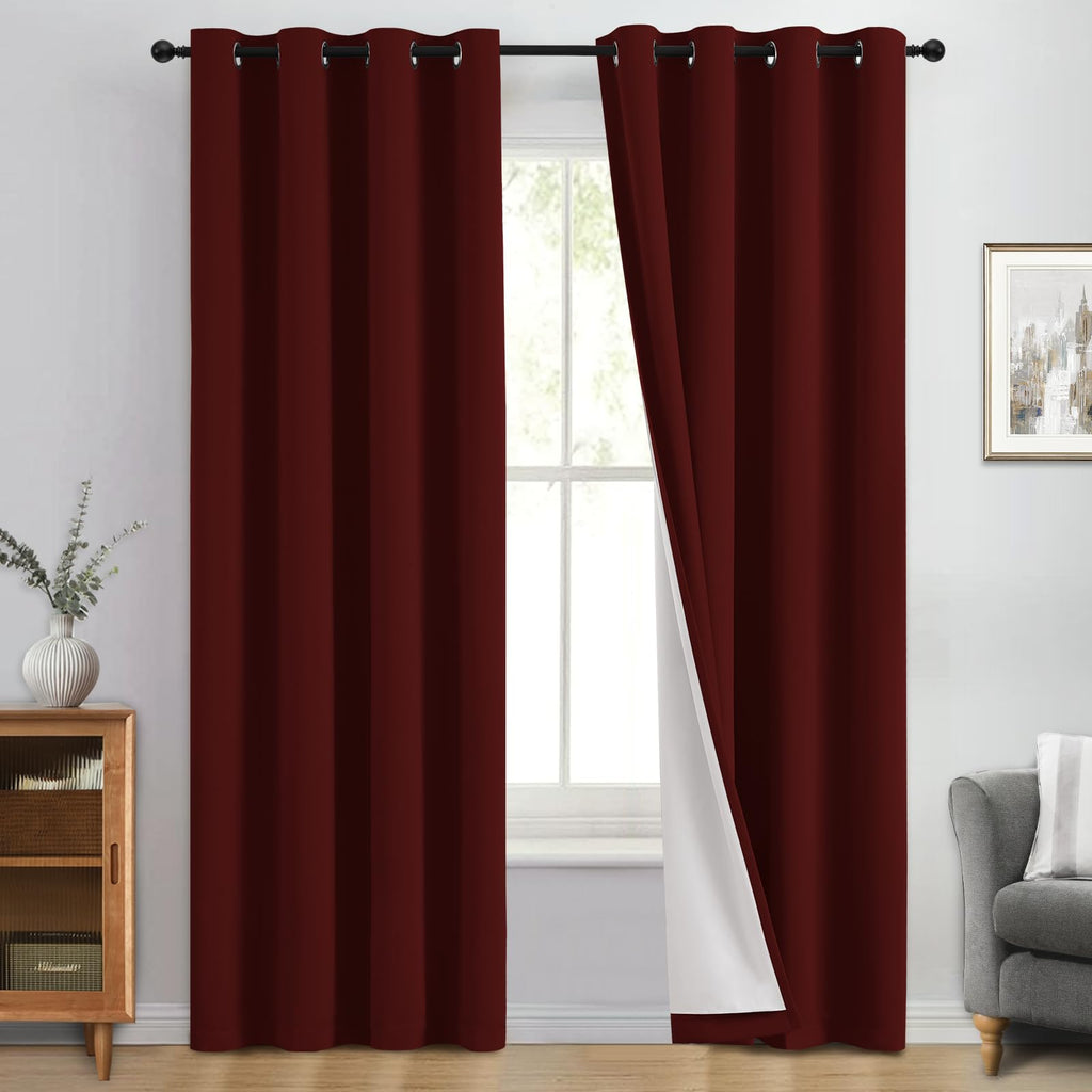 Double-Layer Thermal Blackout Curtain Panels, Pair