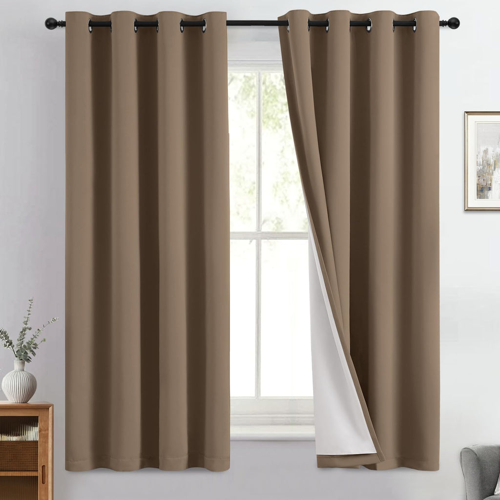Double-Layer Thermal Blackout Curtain Panels, Pair