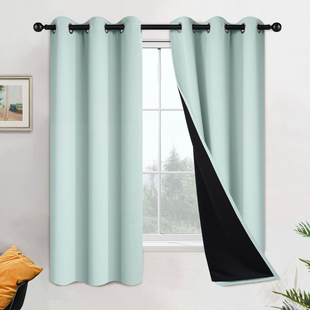 Double-Layer Thermal Blackout Curtain Panels, Pair