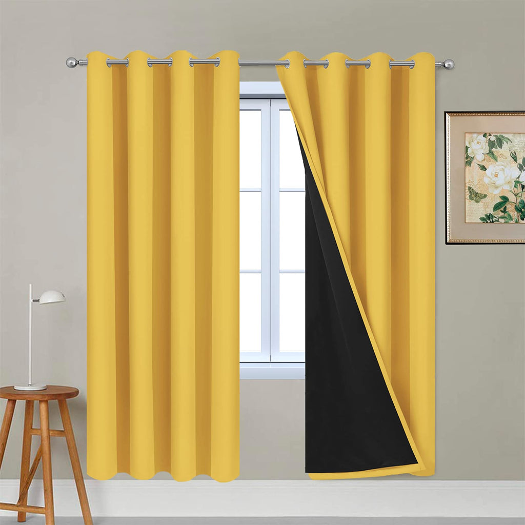 Double-Layer Thermal Blackout Curtain Panels, Pair