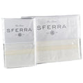 Sferra Estate Collection - 100% Long-Staple 200 Thread Count Cotton Percale with Sateen Appliqué - Cooling, Soft, and Breathable Bed Linens, 4pc Bedding Set