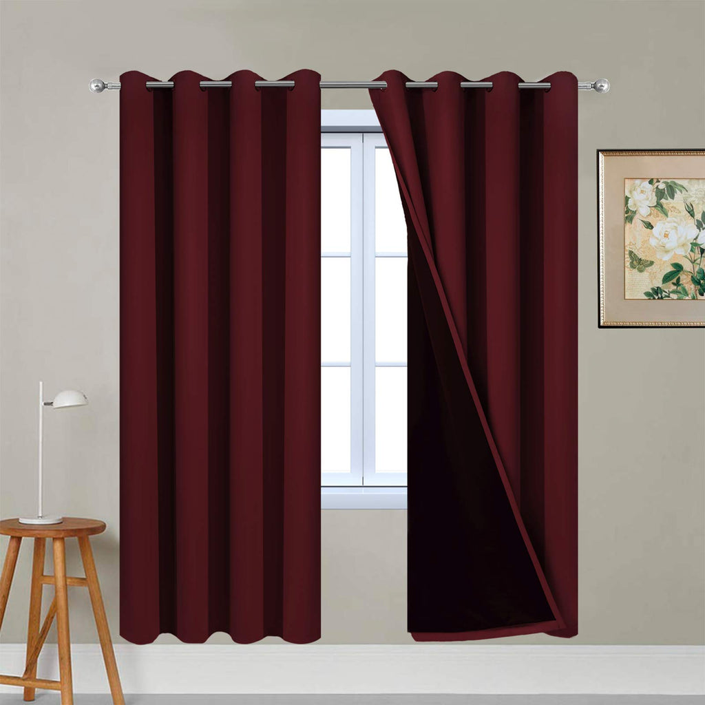 Double-Layer Thermal Blackout Curtain Panels, Pair