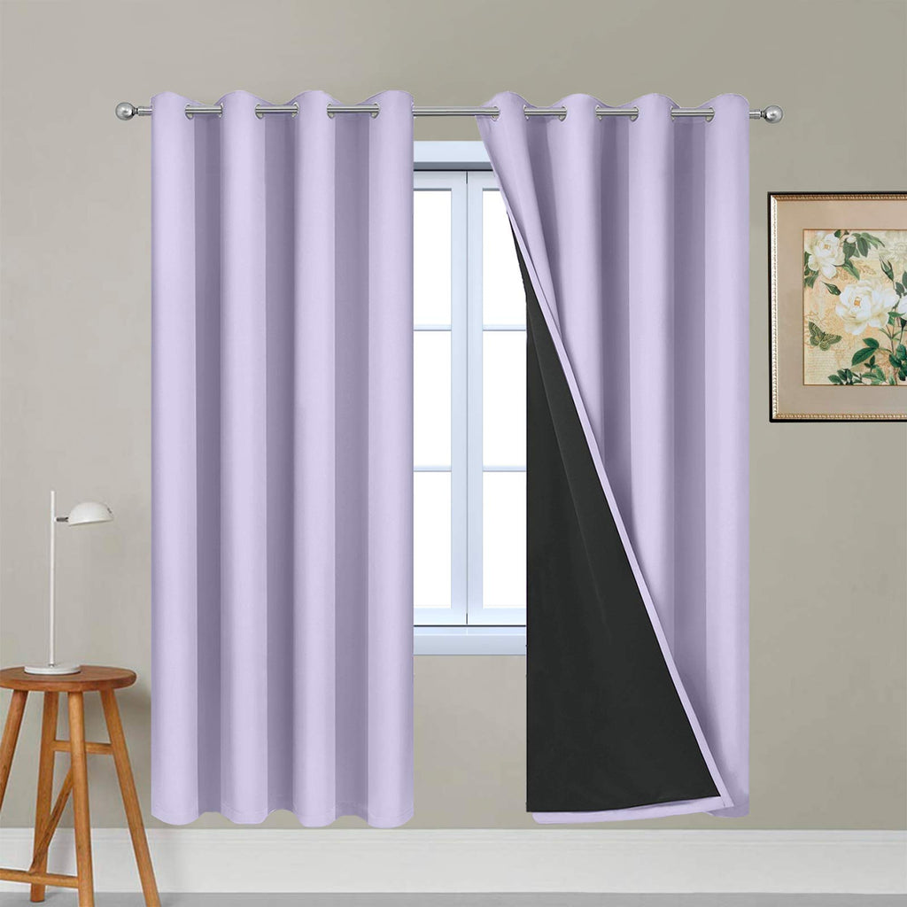 Double-Layer Thermal Blackout Curtain Panels, Pair