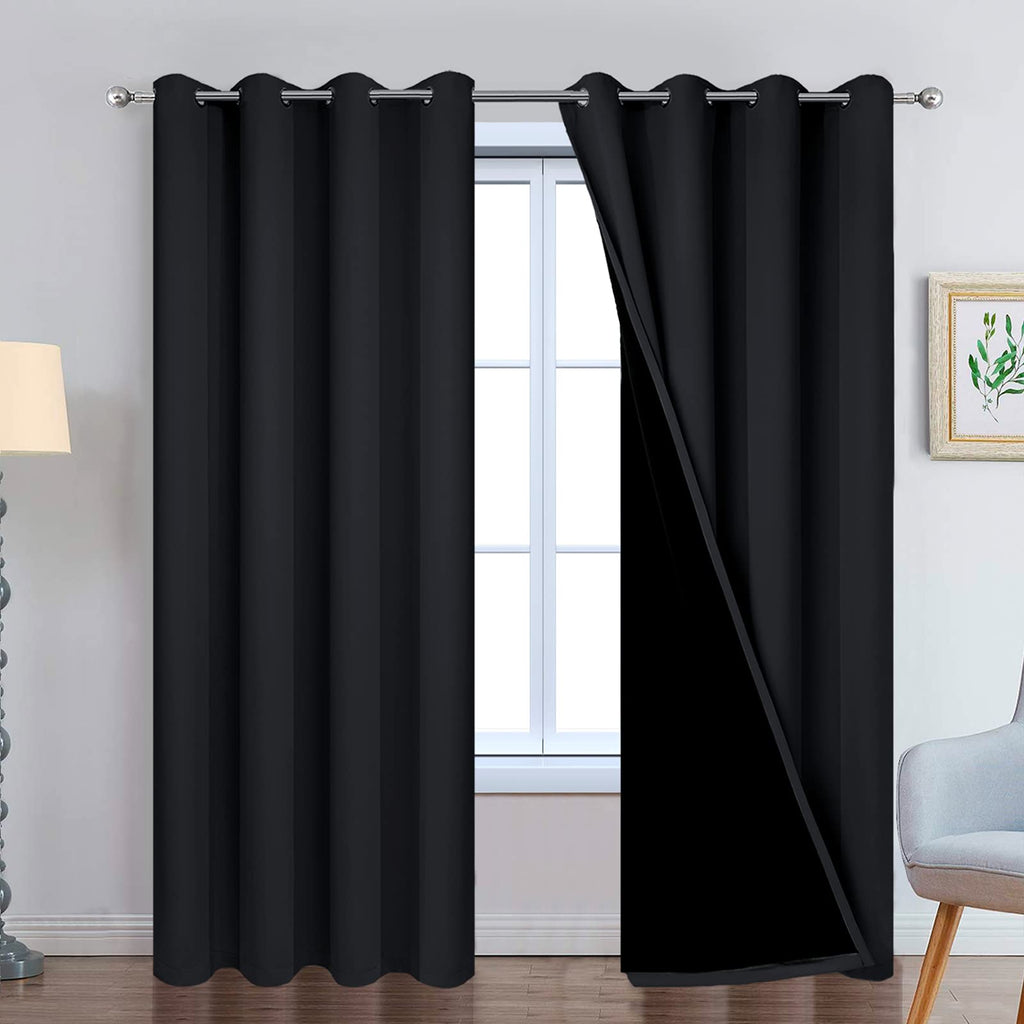 Double-Layer Thermal Blackout Curtain Panels, Pair