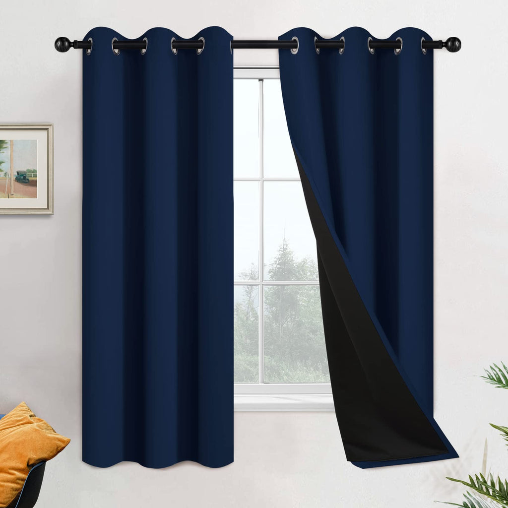 Double-Layer Thermal Blackout Curtain Panels, Pair