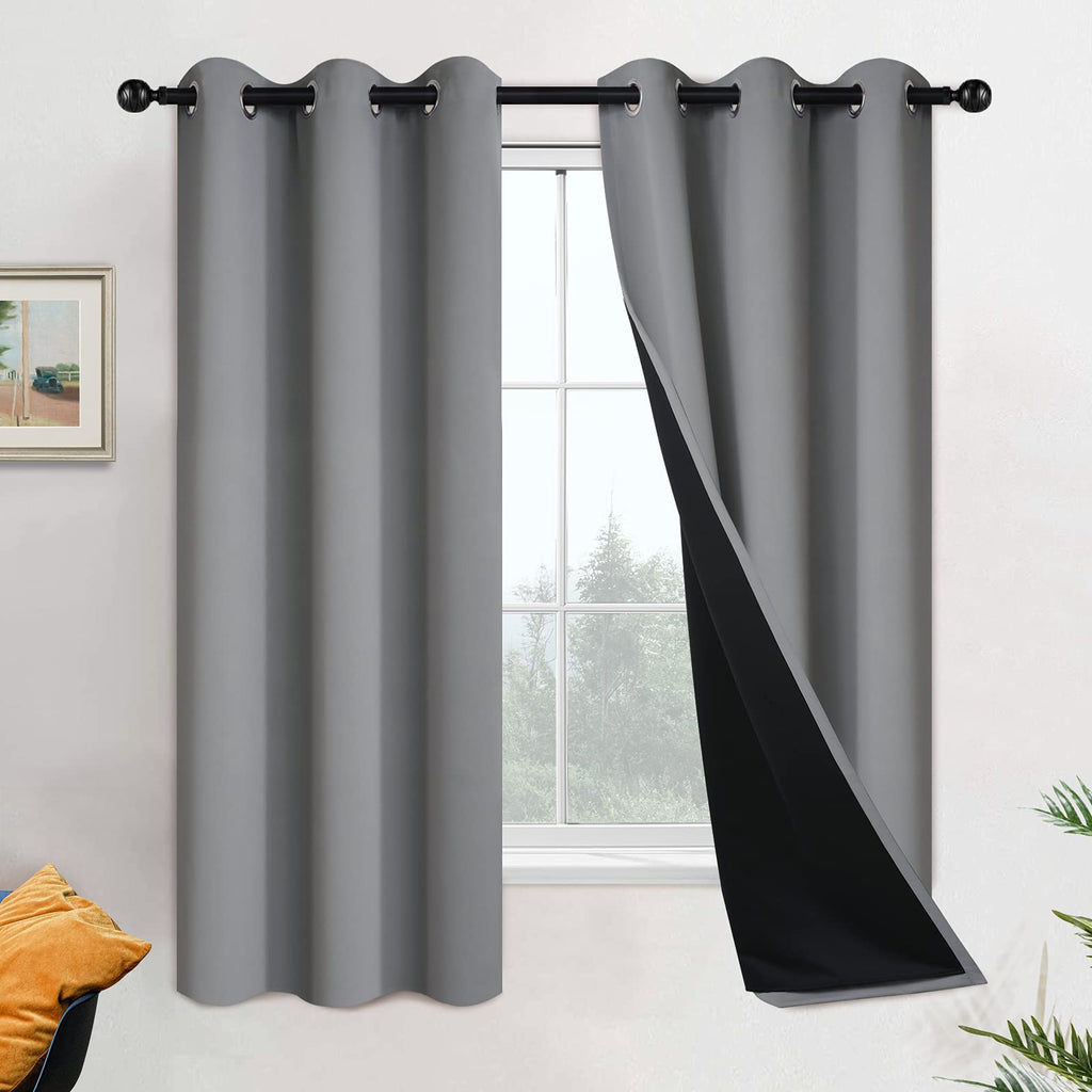 Double-Layer Thermal Blackout Curtain Panels, Pair