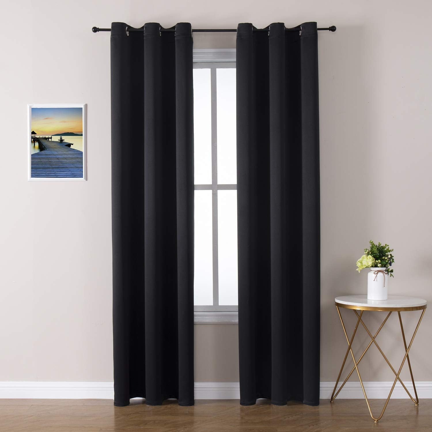 Thermal Insulated Grommet Blackout Curtain Pair