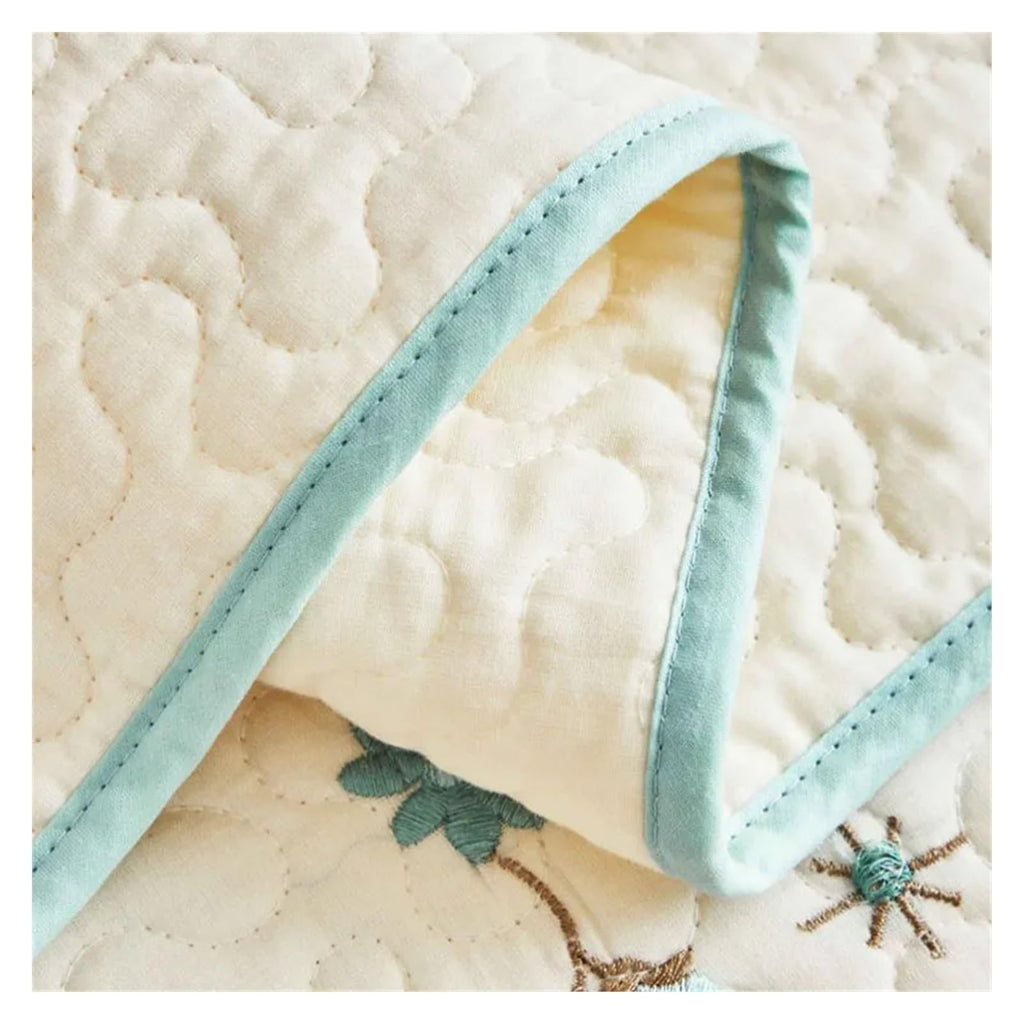 QDKVTNDJZ 3Pcs Embroidered Cotton Quilt Set Bedspread On The Bed Solid Color Coverlet King Queen Size Quilted Cover Comforter