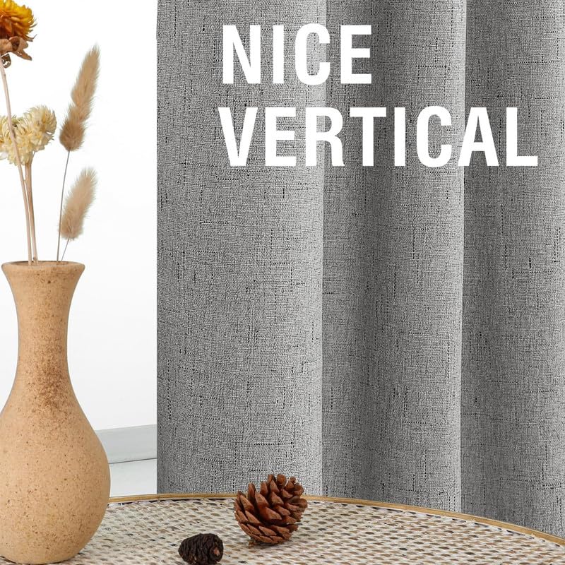 Extra-Wide Faux Linen Blackout Curtains, 100-Inch